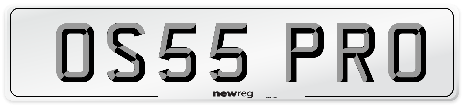 OS55 PRO Number Plate from New Reg